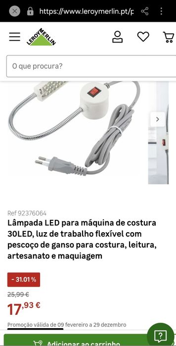 Lâmpada 30 led para máquina de costura