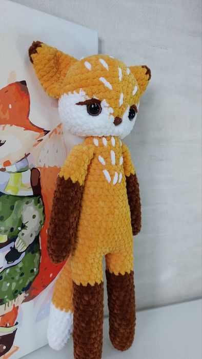 Плюшева іграшка ручної роботи Лисичка Руді