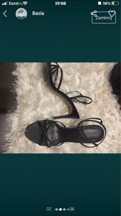Zara-seksowne atłasowe sandałki,czarne 39/40