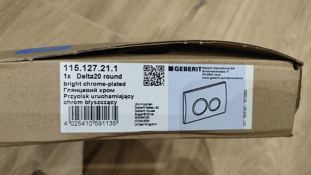 Geberit nowy przycisk uruchamiający Delta 20 round bright