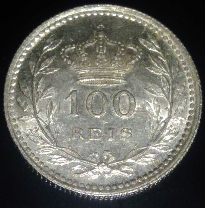 Moedas de 100 reis 1910 D. Manuel ll e 10 centavos 1915 bela prata