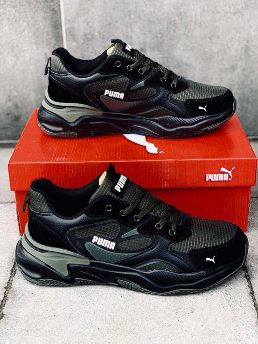 Летние тактические красовки пума / Puma мужские кросивки хаки / натуральная кожа / премиум качество / не жаркие / легкая подошва