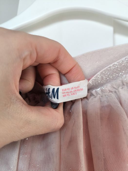 Piękna tiulowa spódniczka h&m 92 warstwowa tutu pudrowy róż