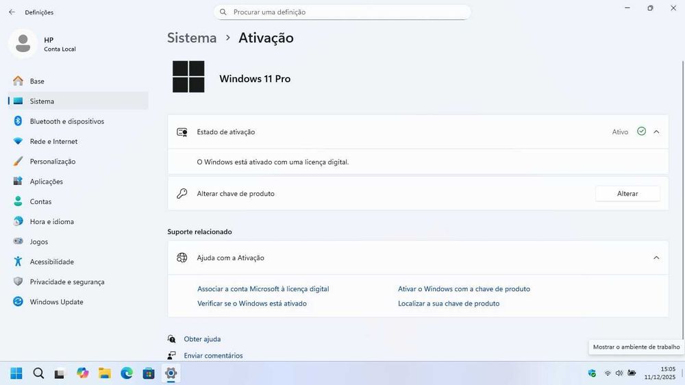 HP 15.6", 16GB RAM, 500GB SSD, Ryzen 5, em excelente estado, W11 PRO