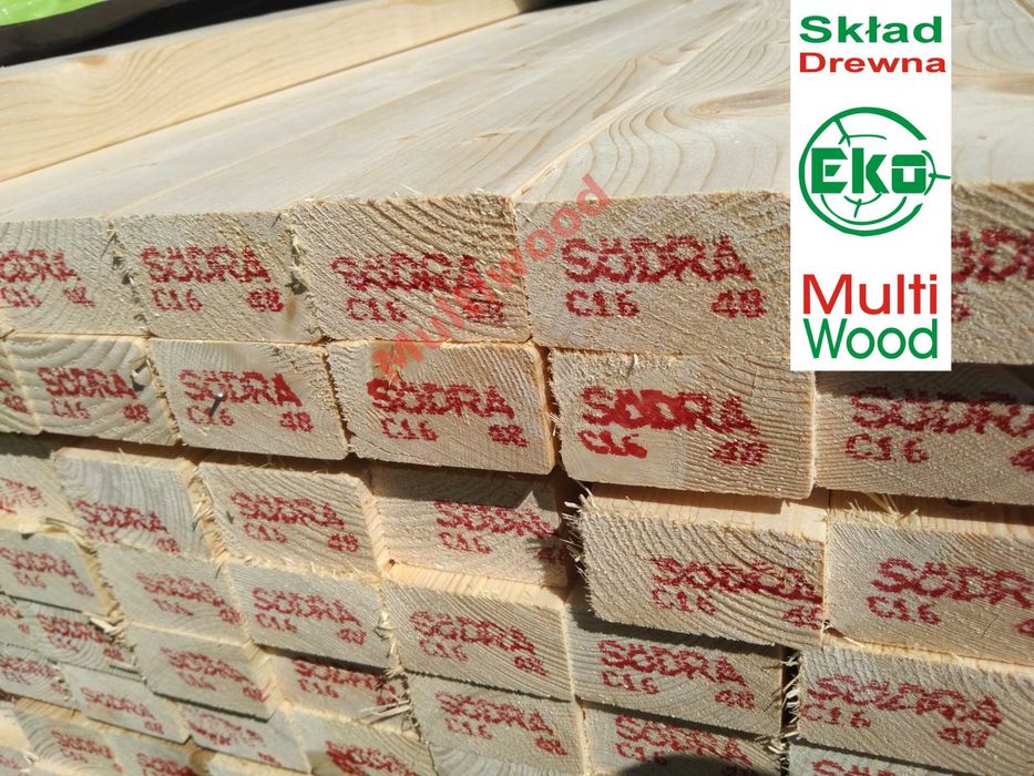 Łata strugana sucha 38*63mm drewno konstrukcyjne