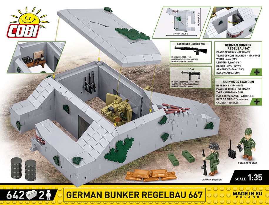 Klocki Cobi 3136 niemiecki bunkier Regelbau 667 - German Bunker