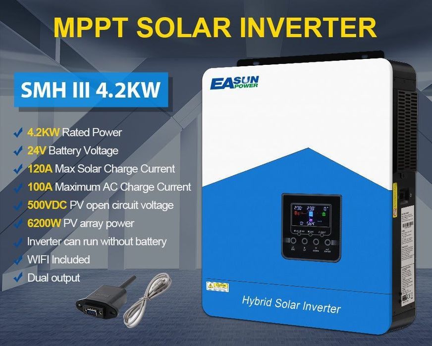Нова версія Гібридний інвертор EASUN 4.2KW 24V WiFi