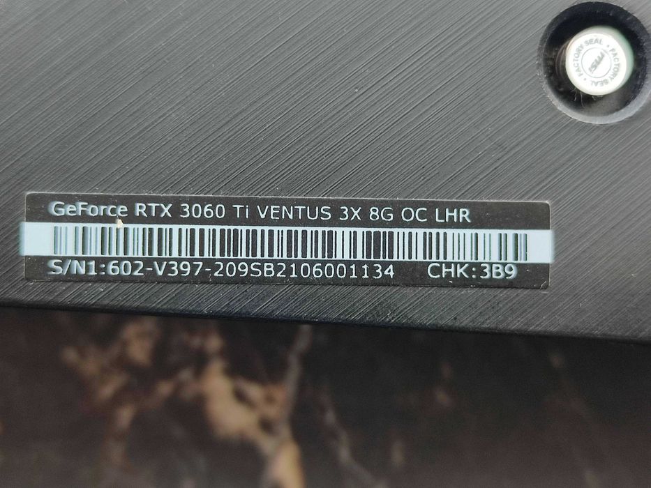 Відеокарта Nvidia GeForce RTX 3060Ti  MSI Ventus 3x