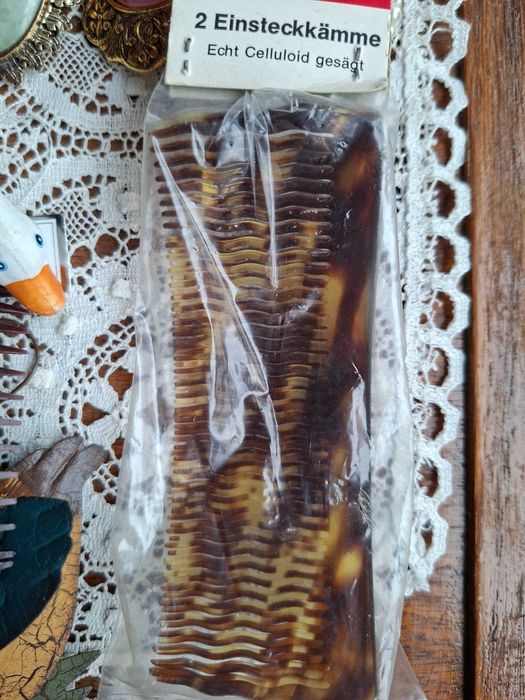 Niemieckie spinki grzebyki vintage nowe