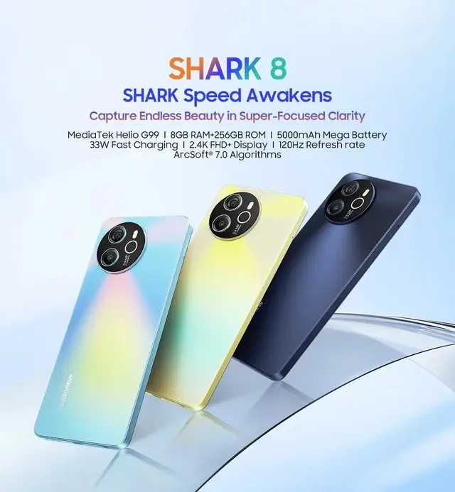 Смартфон Blackview Shark 8 Grey 8/128/256Gb 5000mAh Octa Core + стекло