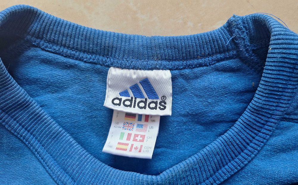 Bluza męska Adidas – rozmiar M, klasyczna, niebieska