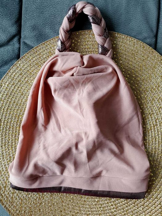 NOWY beżowy turban z warkoczem - hijab