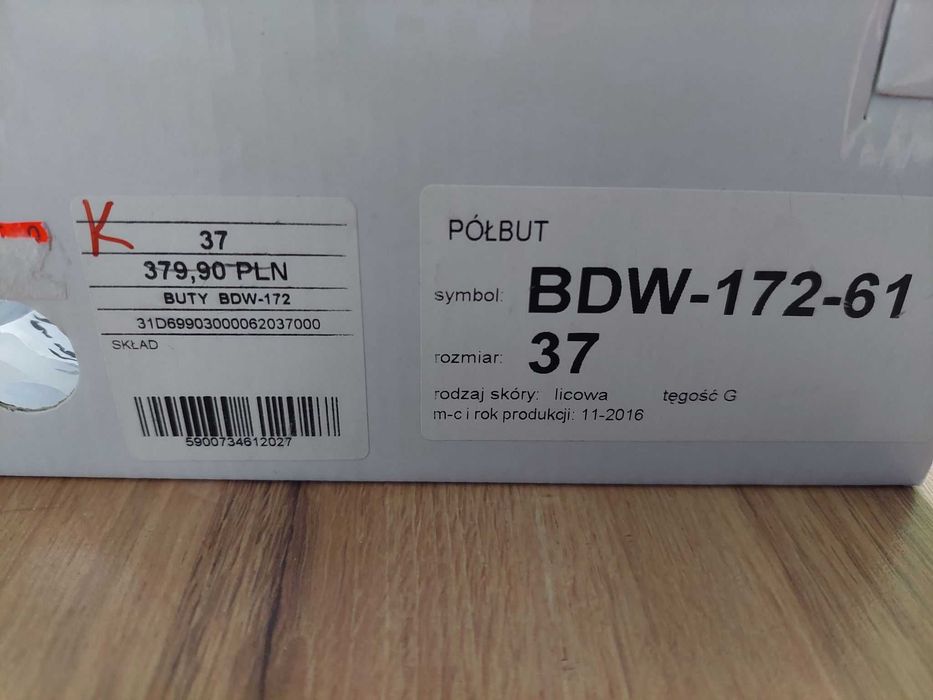 Buty skórzane Ochnik rozmiar 37