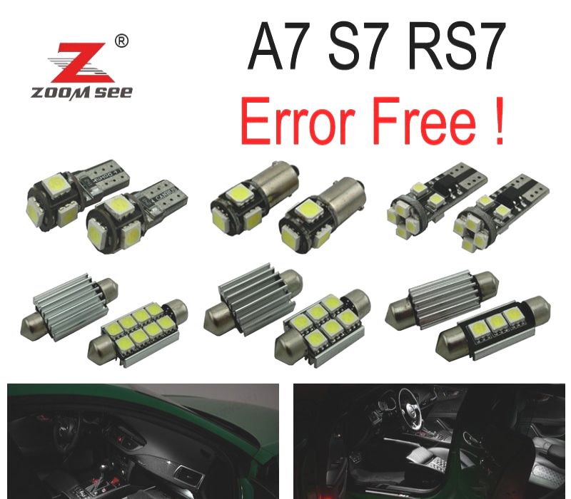 KIT COMPLETO DE 18 LÂMPADAS LED INTERIOR AUDI A7 S7 RS7 C7 QUATTRO 2011-2017