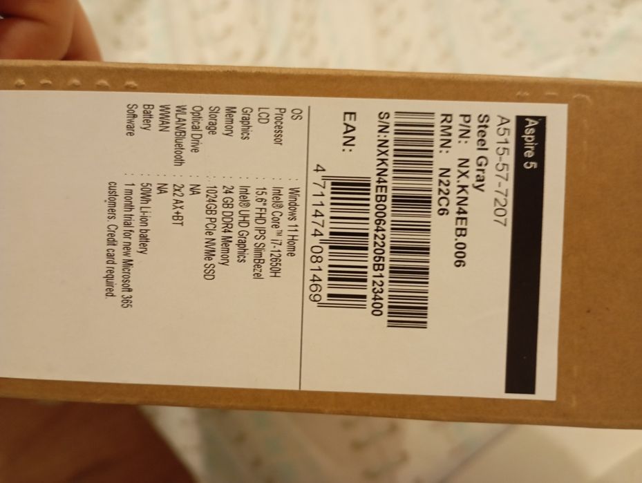 Portátil Acer Aspire 5