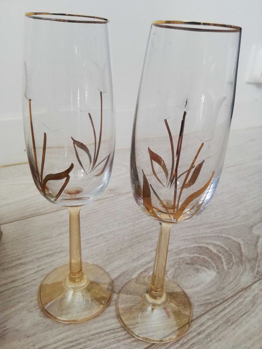 Kieliszki WITMAG złote ręcznie zdobione