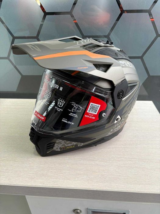 Kask LS2 MX702 Pioneer II Enduro/Quad/ATV Piaskowo-pomarańczowy