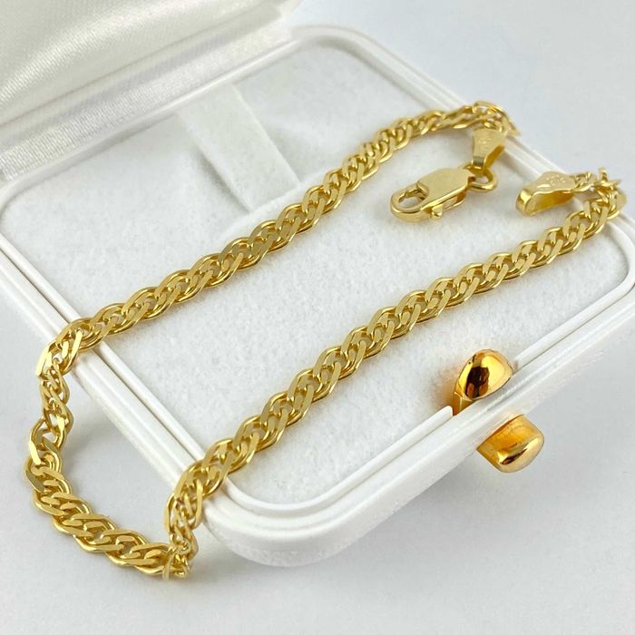 ZŁOTA bransoletka MONA LISA pełna 3,6mm PR. 585 (14K) dł. 19,5 cm