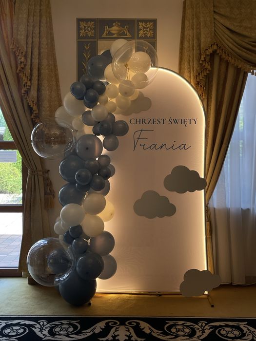 TANIO Ścianki Balonowe i Dekoracyjne, dekoracja na chrzest, urodziny, baby shower, roczek, komunie, panieński i inne