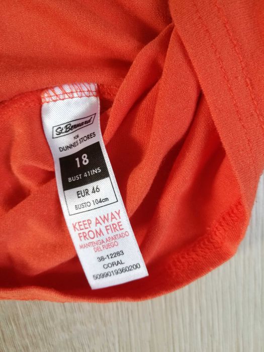 Pomarańczowa damska bluzka z wiskozy DUNNES XXL