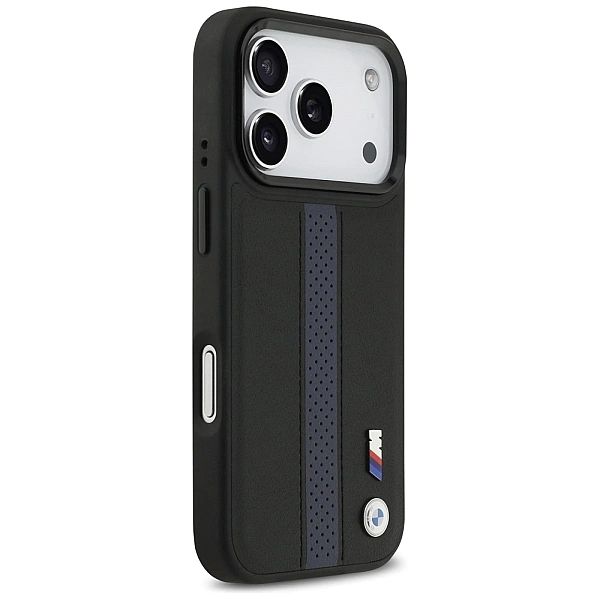 Etui BMW M Perforated Stripe Logo MagSafe na iPhone 17 Pro - niebieski