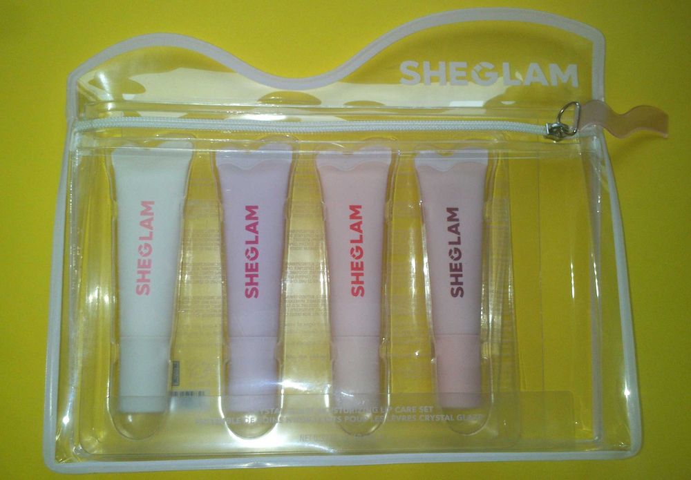 Zestaw 4 balsamów do ust kosmetyk pielęgnacja makijaż okazja promocja komplet prezent lato letni Sheglam Crystal Glaze Moisturizing Lip Care Set