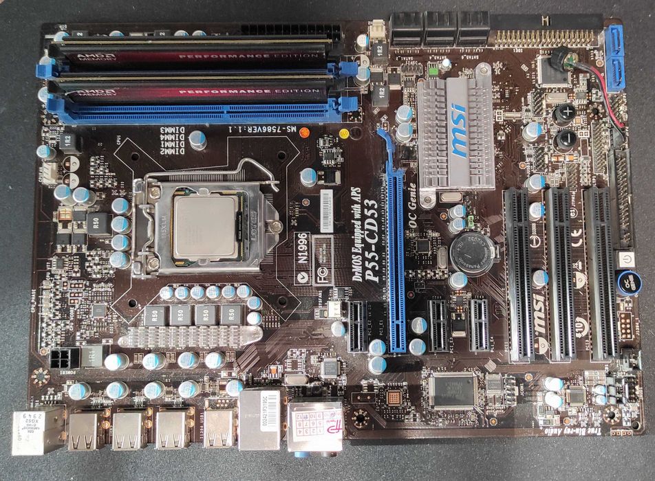 Материн плата комплект ASUS P5KPL/1600+проц+пам'ять,  MSI P55-CD53 Socket 1156+проц+пам'ять