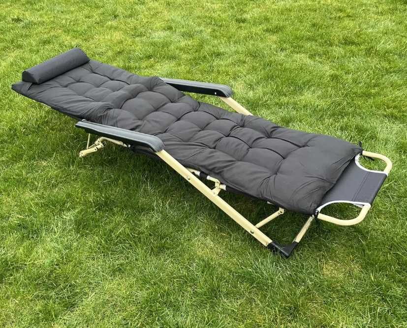 шезлонг з подушкою та матрасом кресло-шезлонг лежак садовий