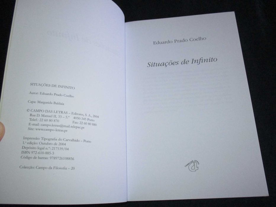 Livro Situações de Infinito Eduardo Prado Coelho