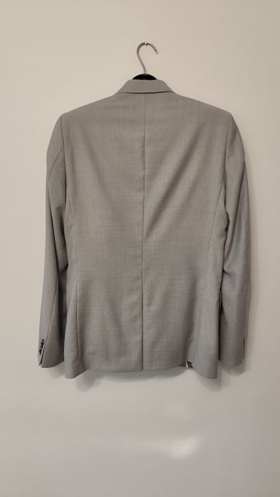 Szary garnitur H&M wełna Marlane - roz. 46 slim fit