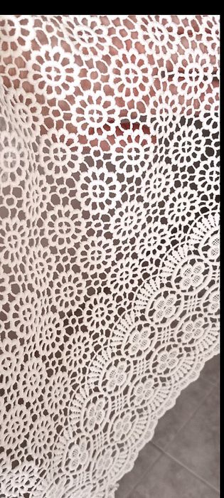 Ткань прошва хб кружево винтаж.Отрез ткани кружево хлопок.Скатерть лен