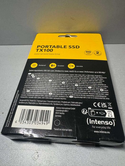 SSD диск Intenso TX100 2 TB USB 3.2 Grey/Blue (3826470) Новий!