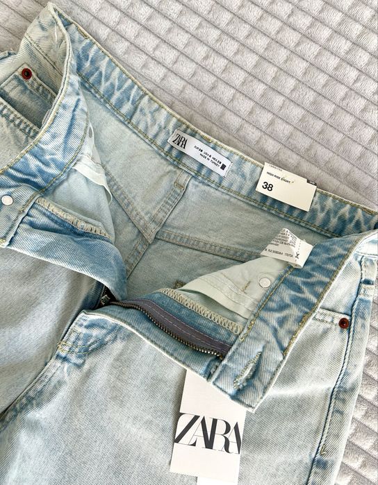 Zara jasne jeansowe szorty z wysokim stanem 38 nowe