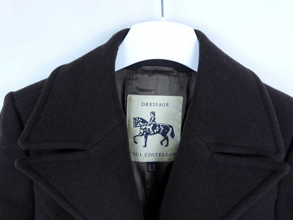 Paul Costelloe wełniany długi płaszcz z wool 12 / 40