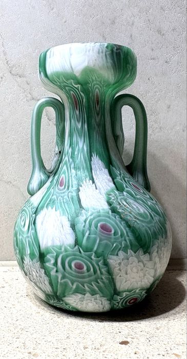 Lindissima pequena antiga jarra Millefiori Murano de Fratelli Toso de 1920