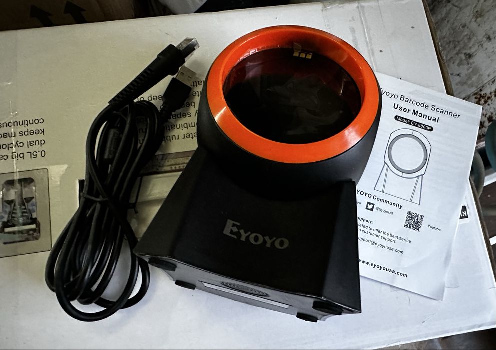 Сканер штрих-кодів Eyoyo Hands-Free 1D 2D, QR-зчитувач штрих-кодів