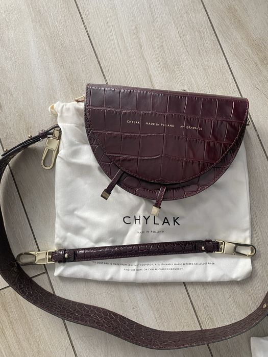Chylak torebka polksiezyc bordowa