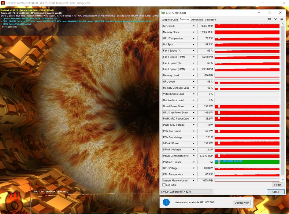 Видеокарта KFA2 GeForce RTX 3070 EX, 8 GB GDDR6