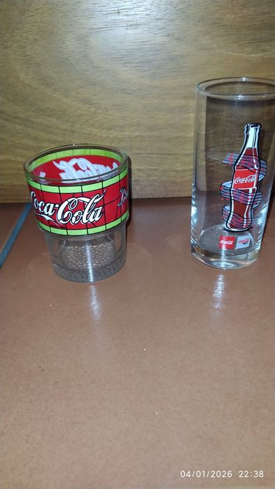 Copos coleção Coca Cola pirogravados vintage