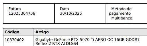 Gigabyte GeForce RTX 5070 Ti AERO OC 16GB GDDR7 (Com Fatura/Garantia e Caixa)