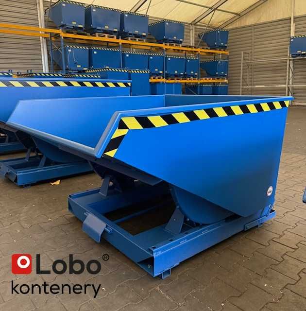 Kontener samowyładowczy 900L / Pojemnik metalowy do wózka widłowego