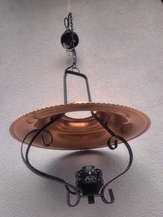 Piękna lampa - Stal, Miedź, Wiśnia