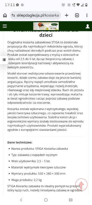 Kosiarka Stiga dla dzieci