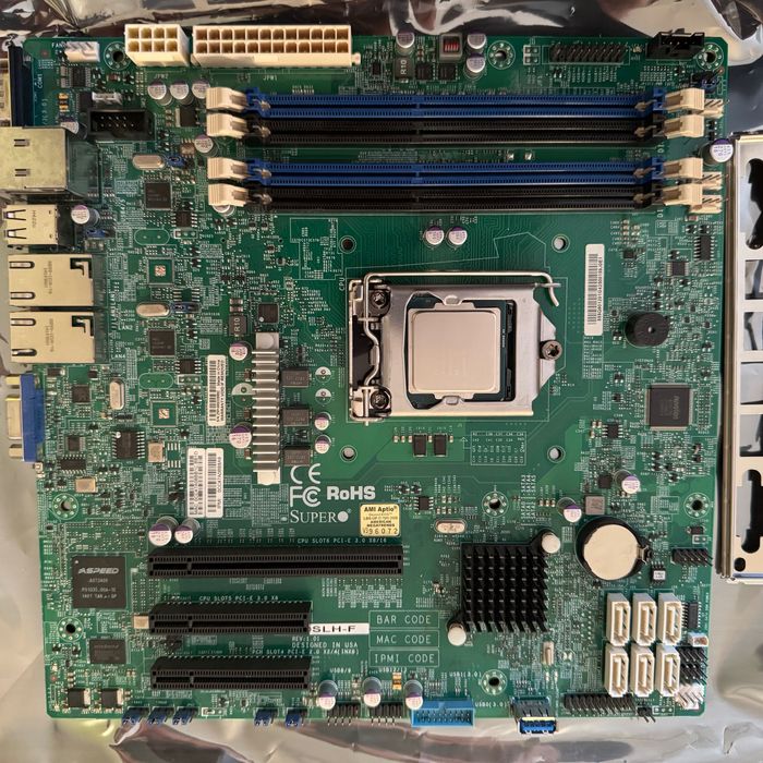 Płyta główna SuperMicro X10SLH-F + CPU Intel Xeon E3-1271 V3 + cooler