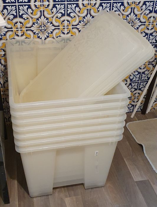 Conjunto de 7 caixas SAMLA IKEA + 5 Tampas