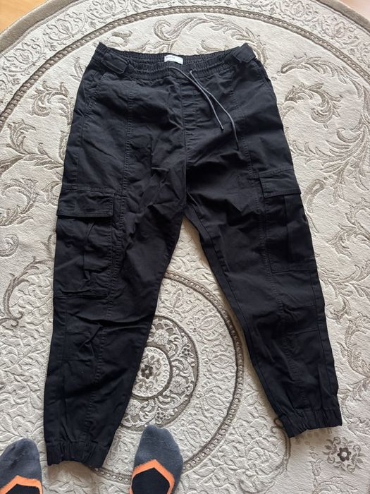 Чоловічі чорні джогери,еластичні мандети,пояс на шнурку ,є два регулят