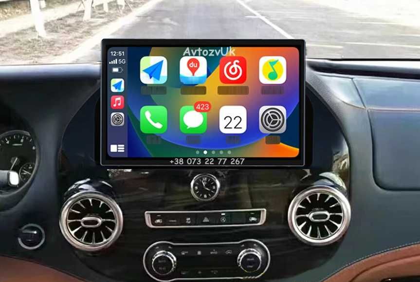 Магнітола Mercedes VITO w447 VIANO V-class Metris Віто CarPlay Андроїд