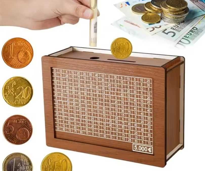 Mealheiro de Madeira para Poupança – 1.000€ a 10.000€