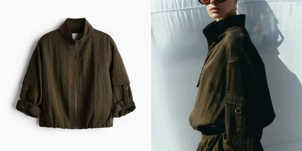 Kurtka oversize S nowa kolekcja zielona Lyocell PROMOCJA H&M
