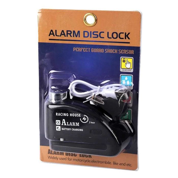 Cadeado Alarme Disco Moto 110dB Recarregável USB